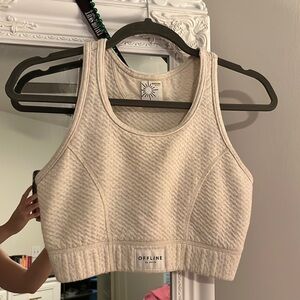 Aerie Offline cream crop top